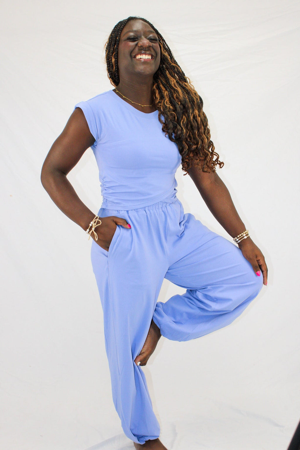lounge set with criss cross top