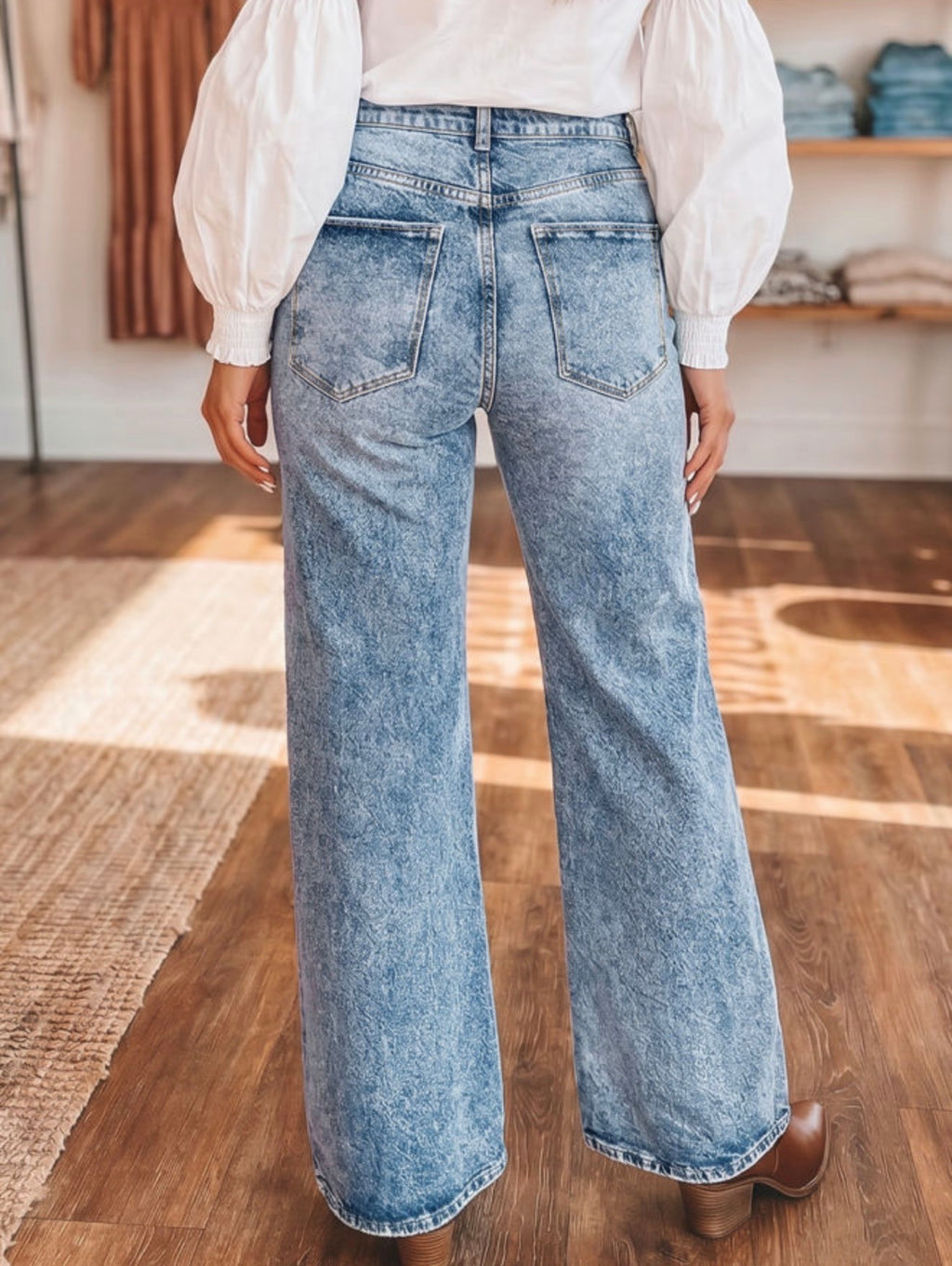 Acid Wash Flare Jeans