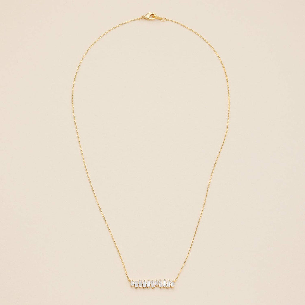 Gold Dipped Baguette Bar | Necklace