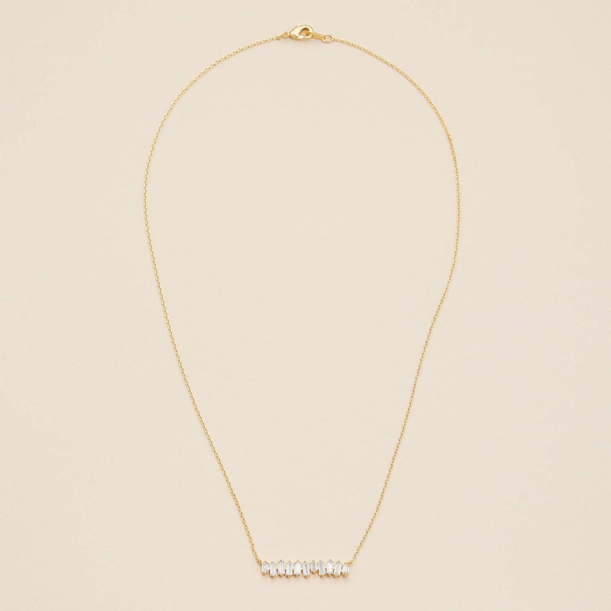 Gold Dipped Baguette Bar | Necklace