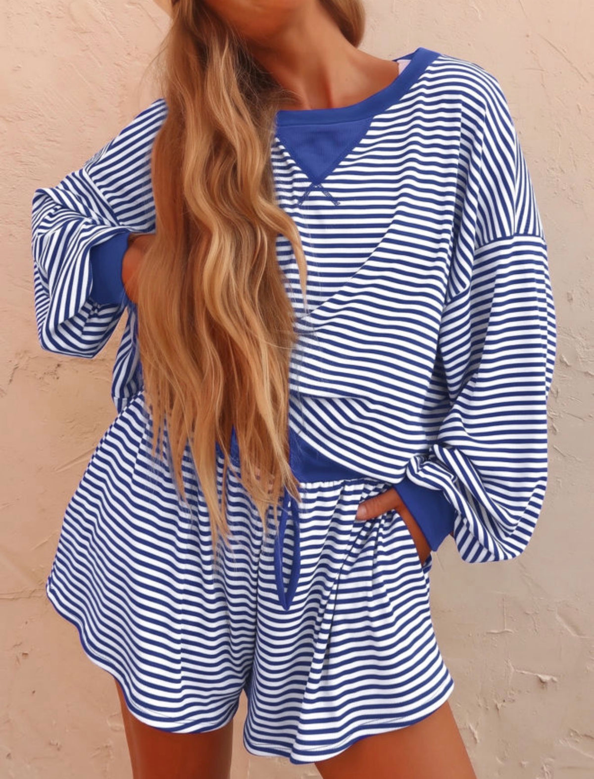 Blue Striped Lounge set