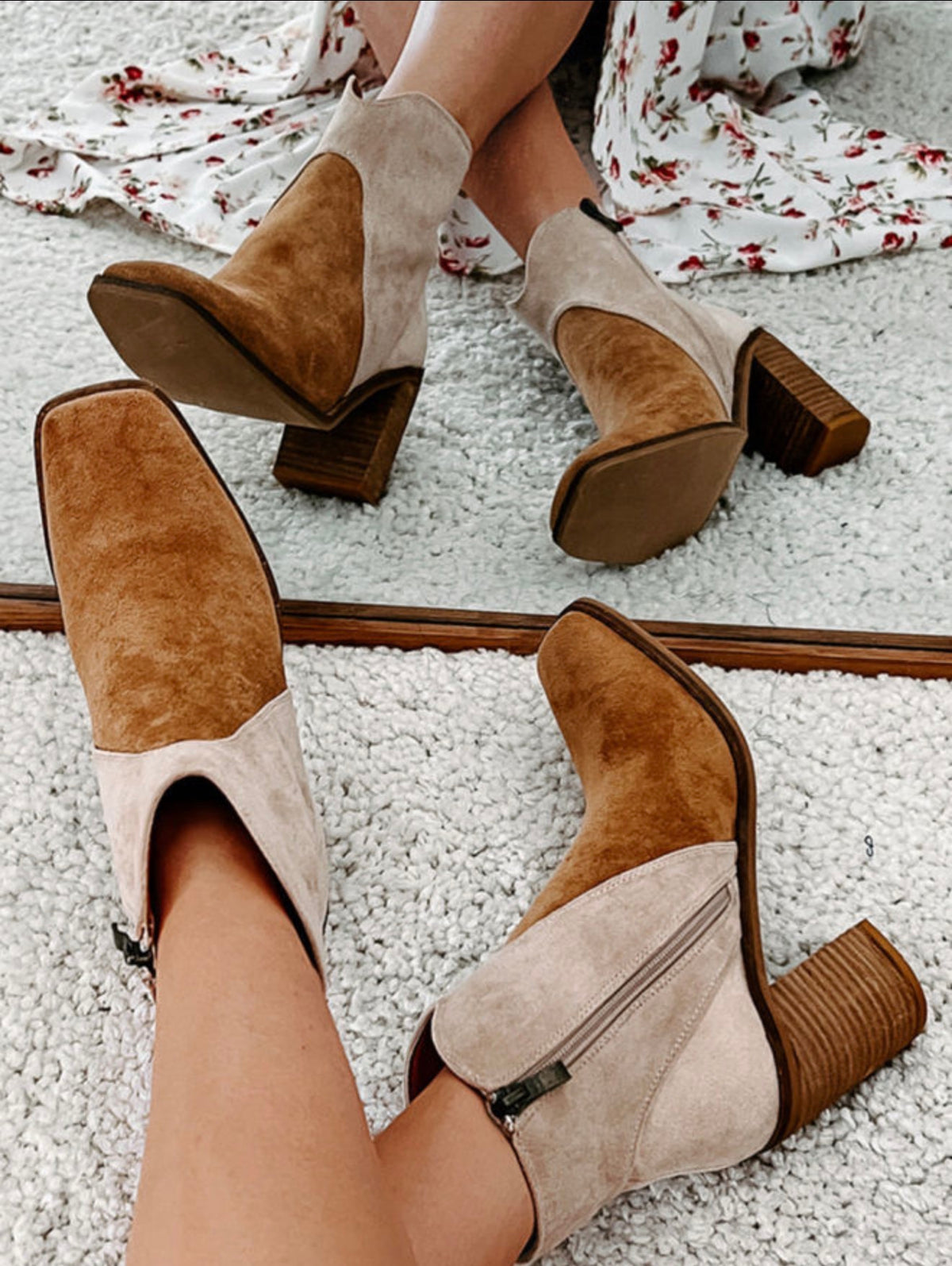 Color block boots