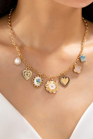blue charm necklace