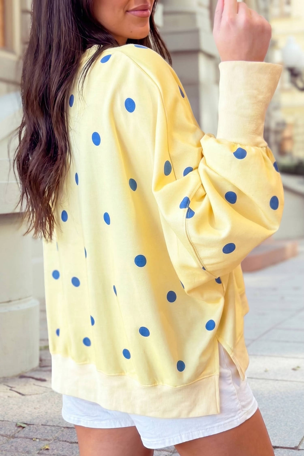 oversized polka dot expressed seam