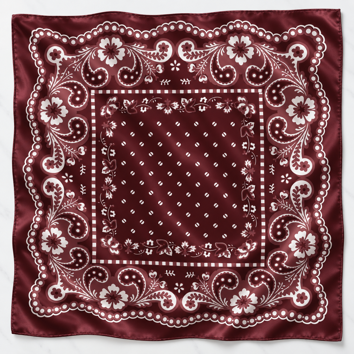 32” Maroon & White Gameday Bandana Scarf