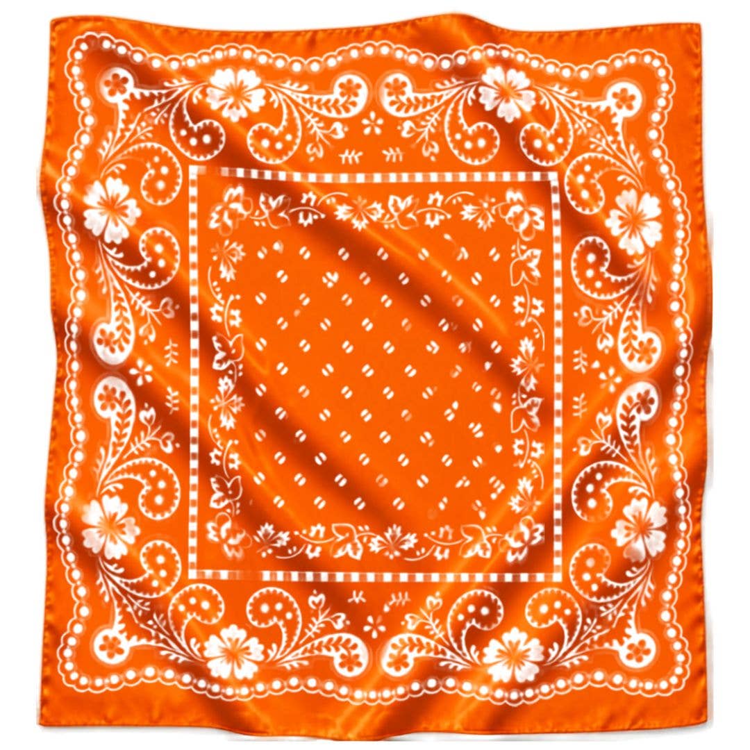 32" Bright Orange & White Gameday Bandana Scarf