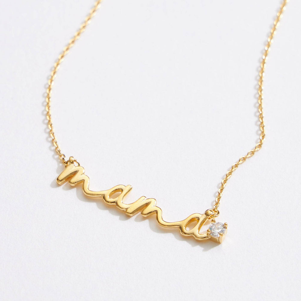 Gold Dipped “Mama” Script | Necklace