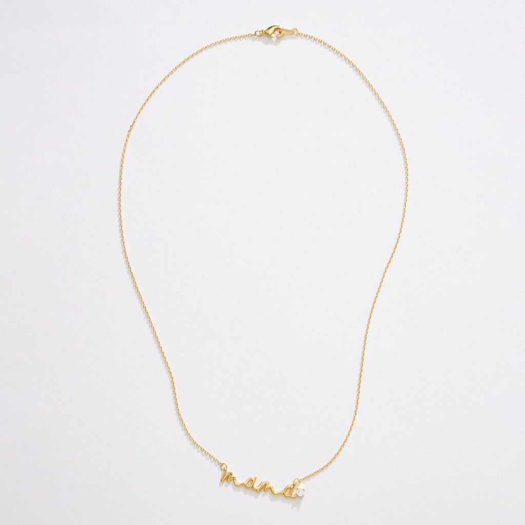 Gold Dipped “Mama” Script | Necklace
